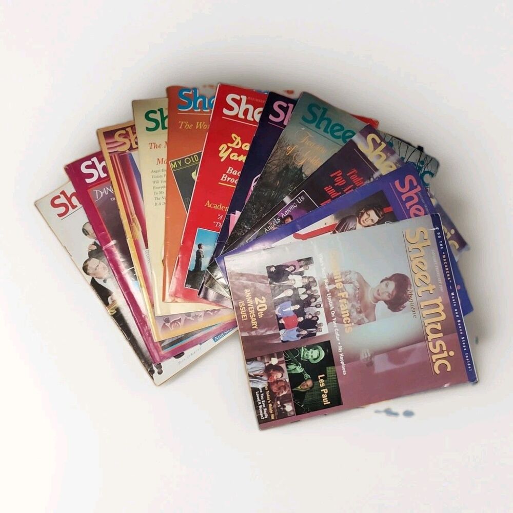 Vintage Lot of 11 "Sheet Music Magazine" 1980s & 1990s
